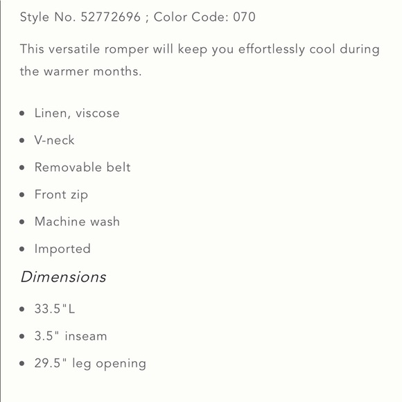 Anthropologie Maeve Romper NWT SZ 14 - Picture 7 of 7